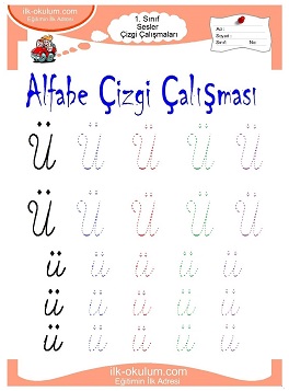 Çocuklar İçin Sesler Çizgi Çalışmaları Çalışma Sayfaları 